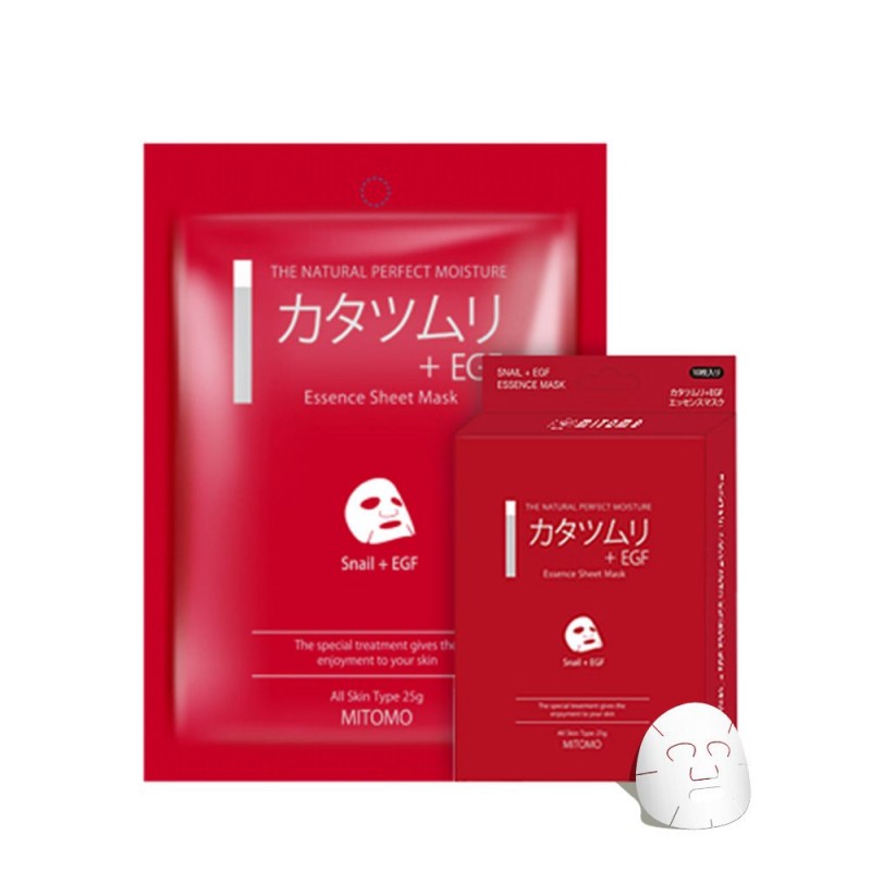 Japońska maska na twarz MITOMO ekstrakt ze śluzu Slimaka i EGF