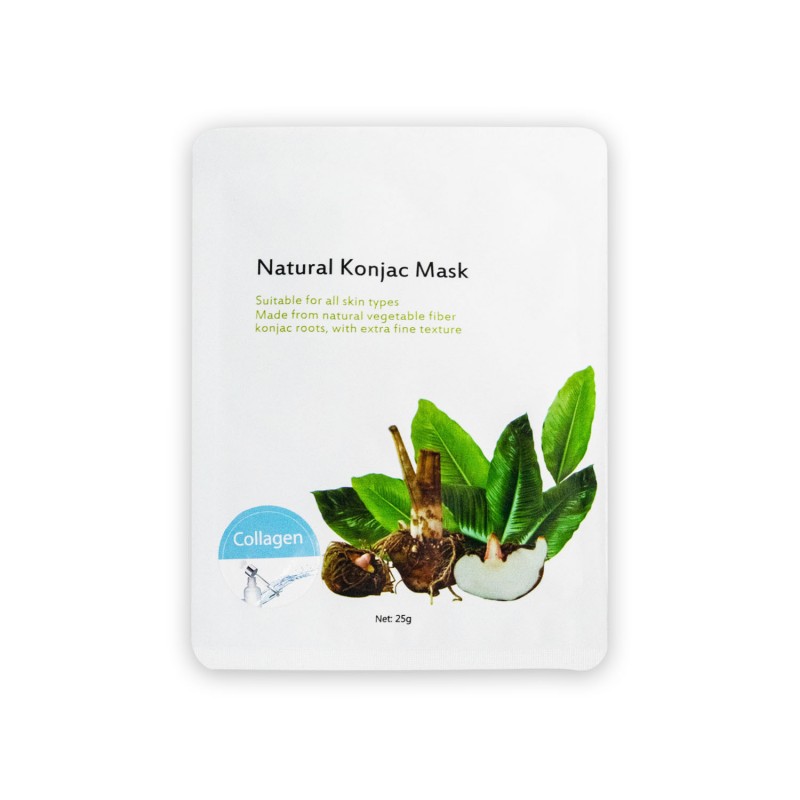 Maska Konjac to w 100% naturalna maska roślinna - Collagen Face Mask