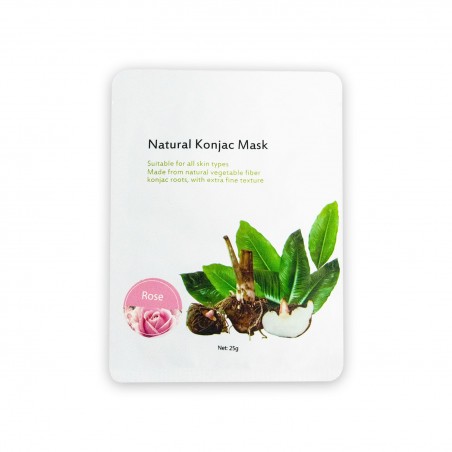 Maska Konjac to w 100% naturalna maska roślinna - Rose Face Mask